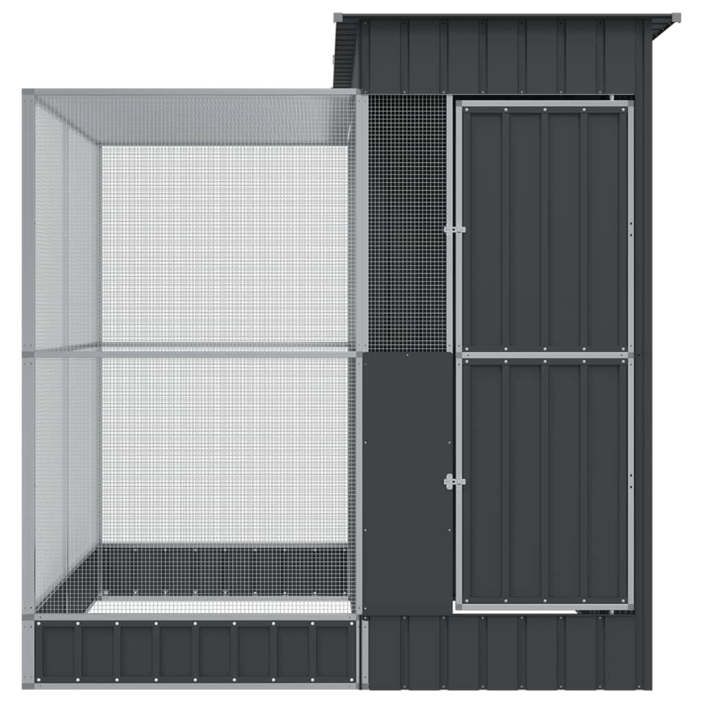 Voliere med forlengelse sølvfarget 209x203x216 cm stål