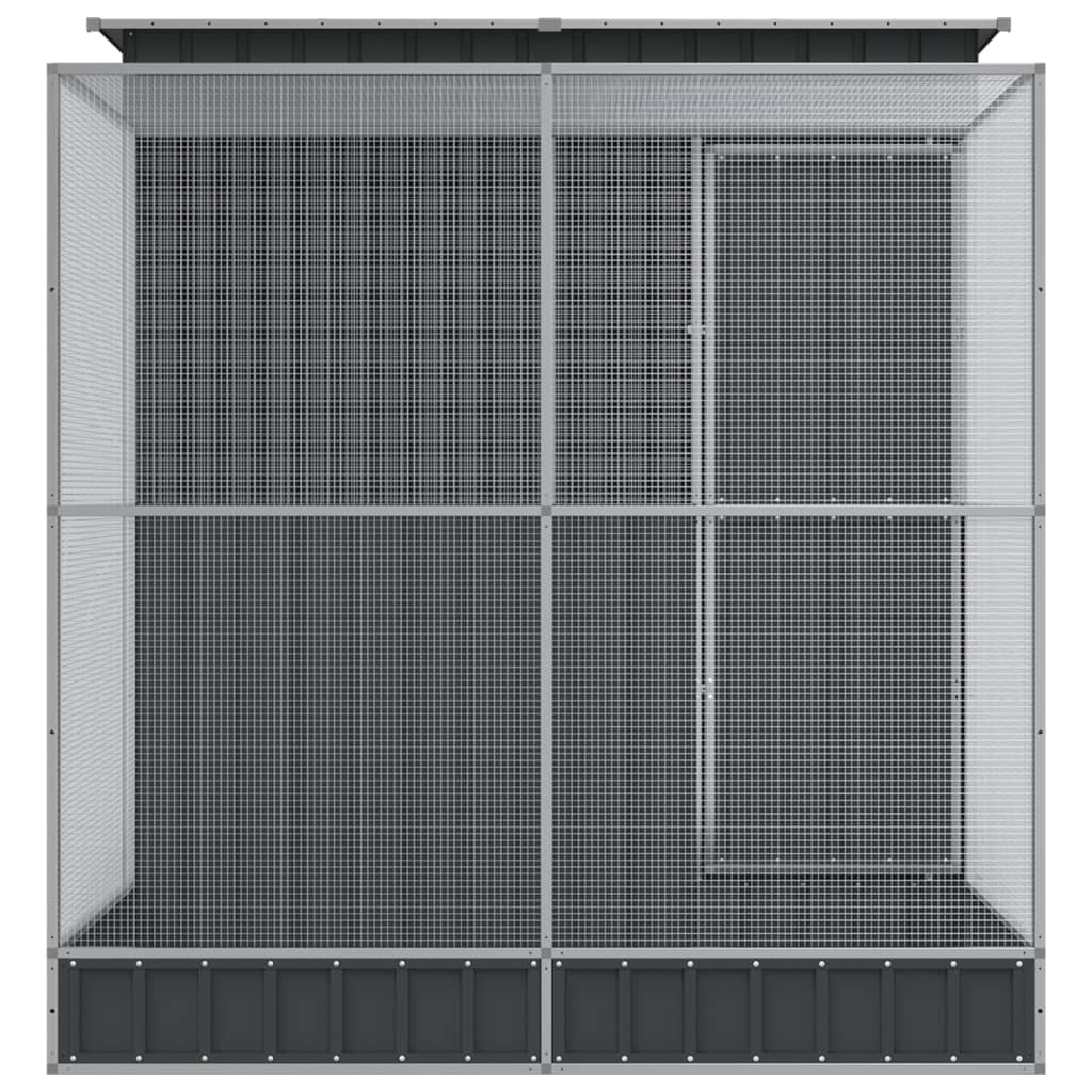Voliere med forlengelse sølvfarget 209x203x216 cm stål