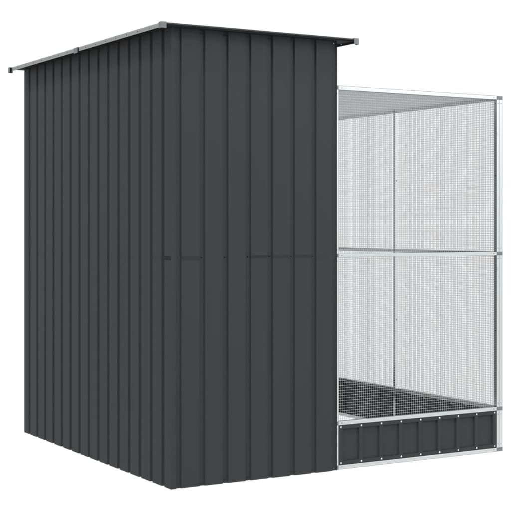Voliere med forlengelse sølvfarget 209x203x216 cm stål