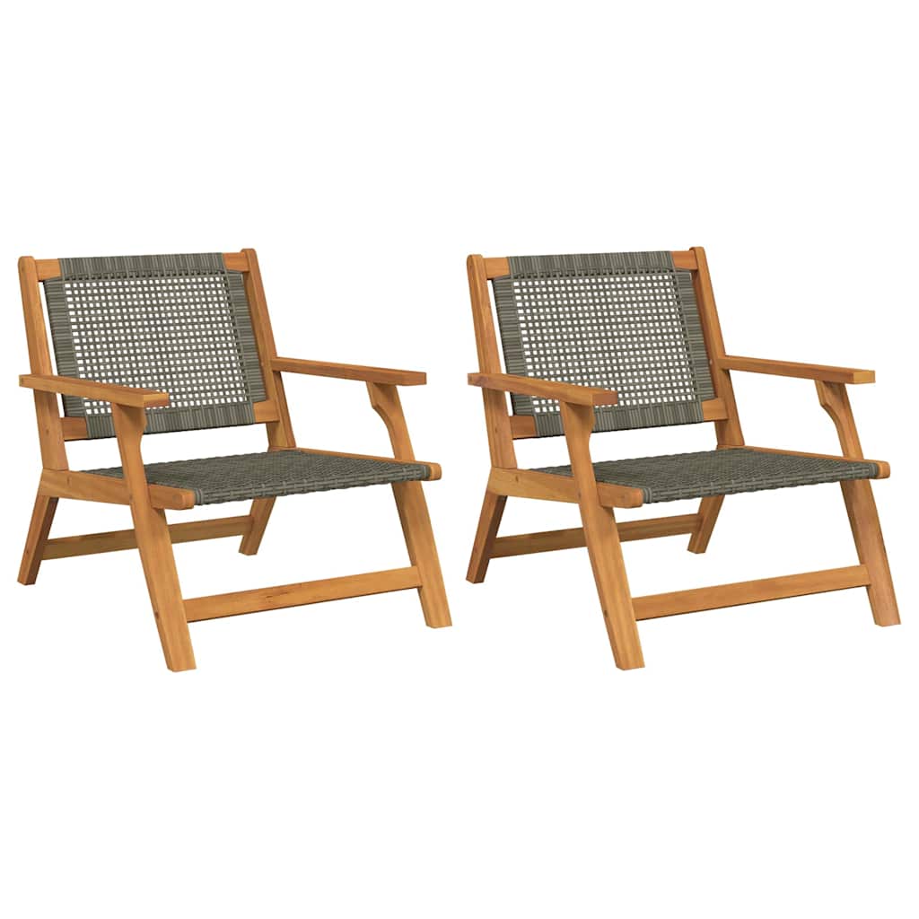 Hagemøbler 2 pcs Grå 67 x 78 x 73 cm Solid akasietre