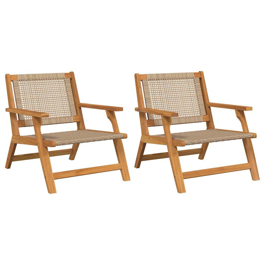 Hagemøbler 2 pcs Beige 67 x 78 x 73 cm Solid akasietre