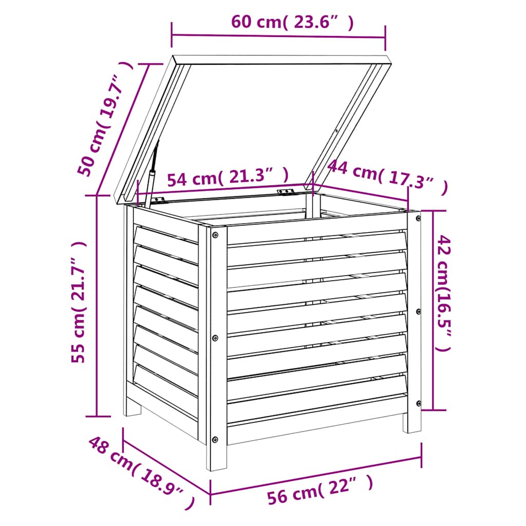Putekasse 60x50x55 cm heltre eukalyptus