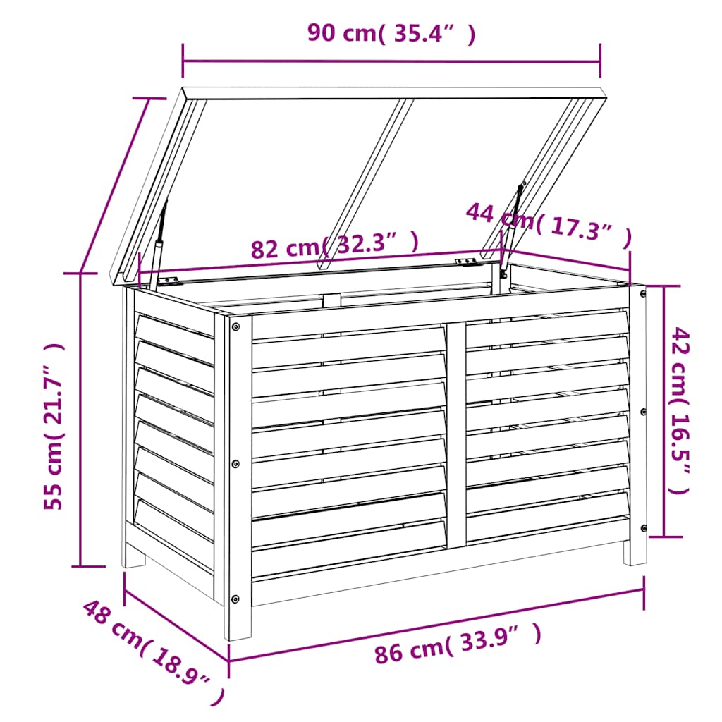 Putekasse 90x48x55 cm heltre eukalyptus