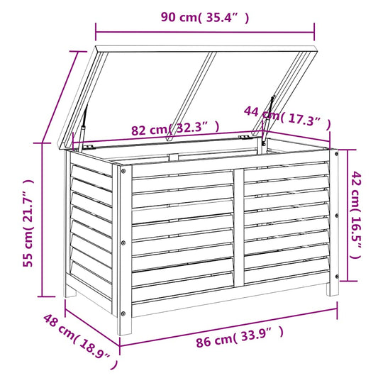 Putekasse 90x48x55 cm heltre eukalyptus