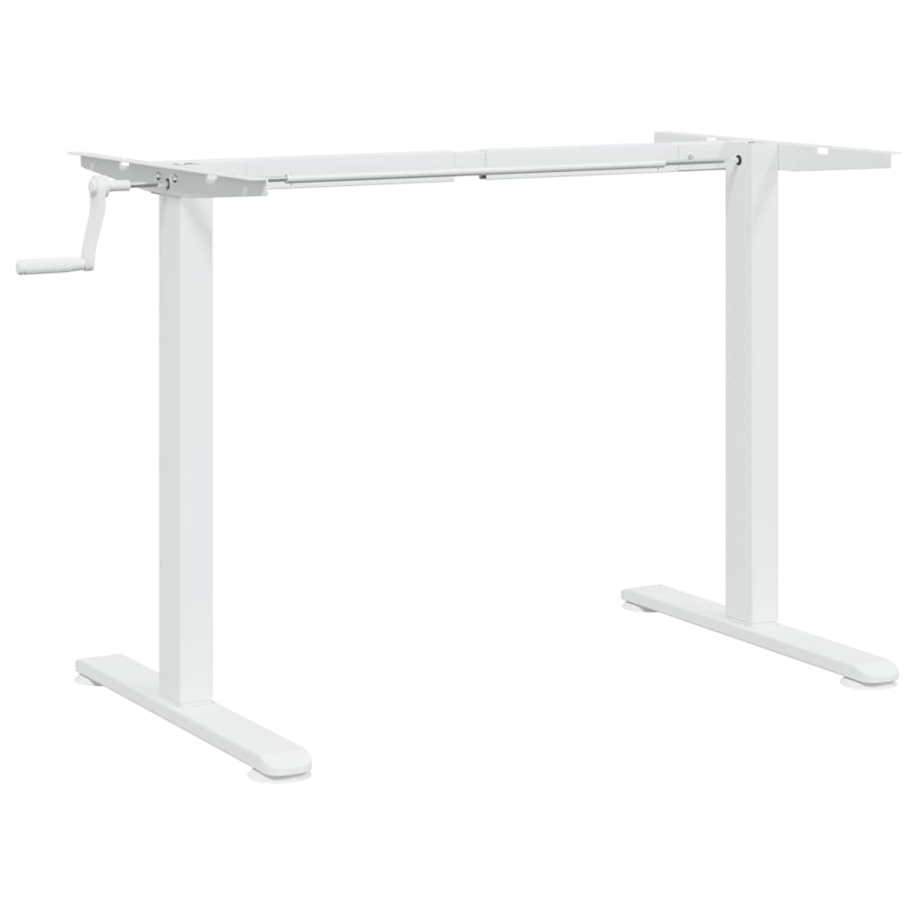 Stående ramme for skrivebord hvit (94-135)x60x(70-114) cm stål