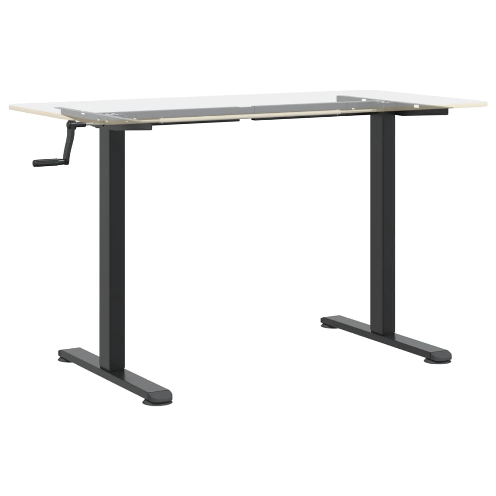 Stående ramme for skrivebord svart (94-135)x60x(70-114) cm stål