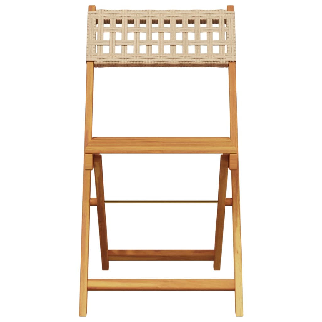 Bistrostoler 2 stk beige heltre akasie og polyrotting