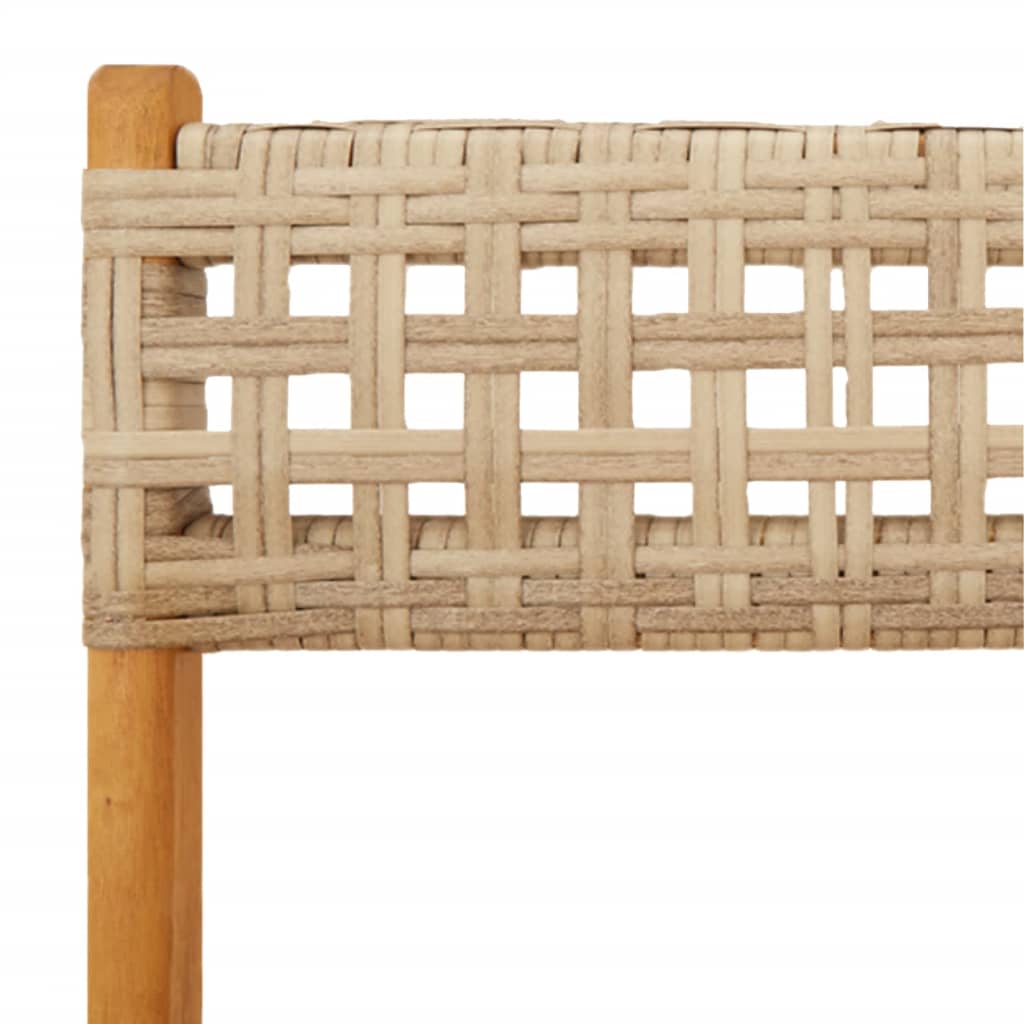 Bistrostoler 2 stk beige heltre akasie og polyrotting
