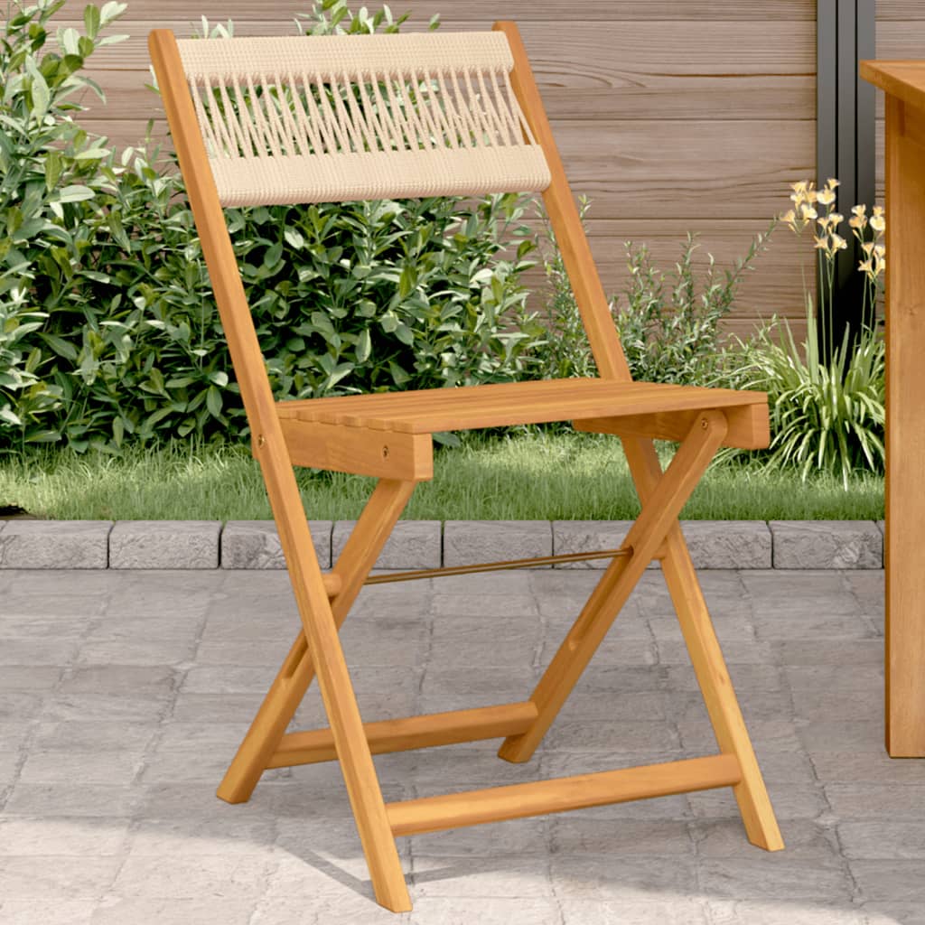 Bistrostoler 2 stk beige heltre akasie og tau