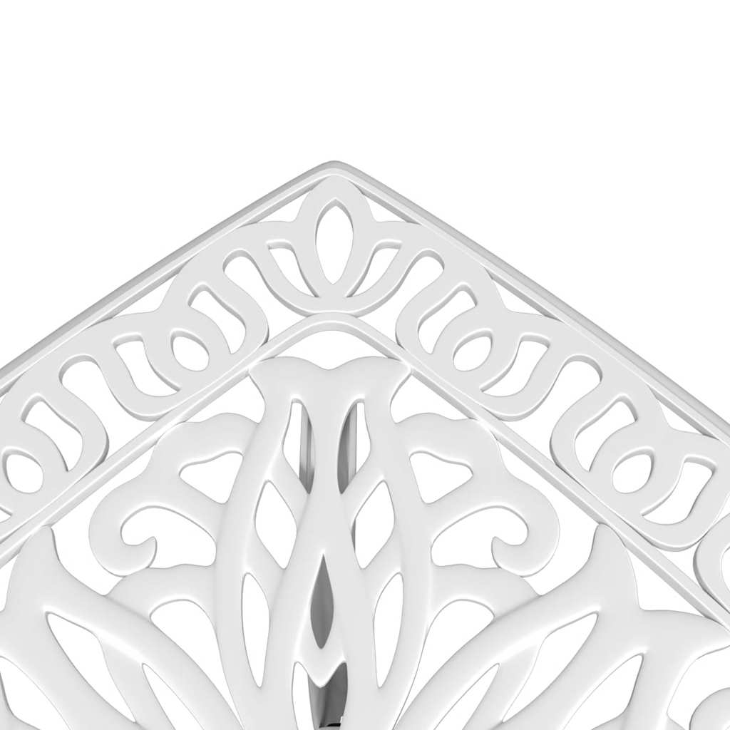 Hagebord hvit 53x53x53 cm støpt aluminium vidaXL