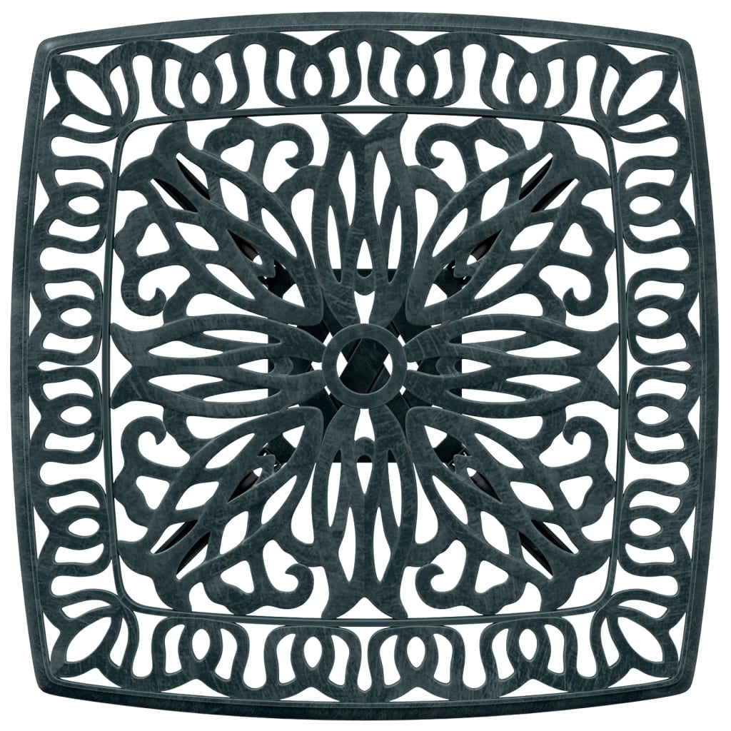 Hagebord grønn 53x53x53 cm støpt aluminium vidaXL