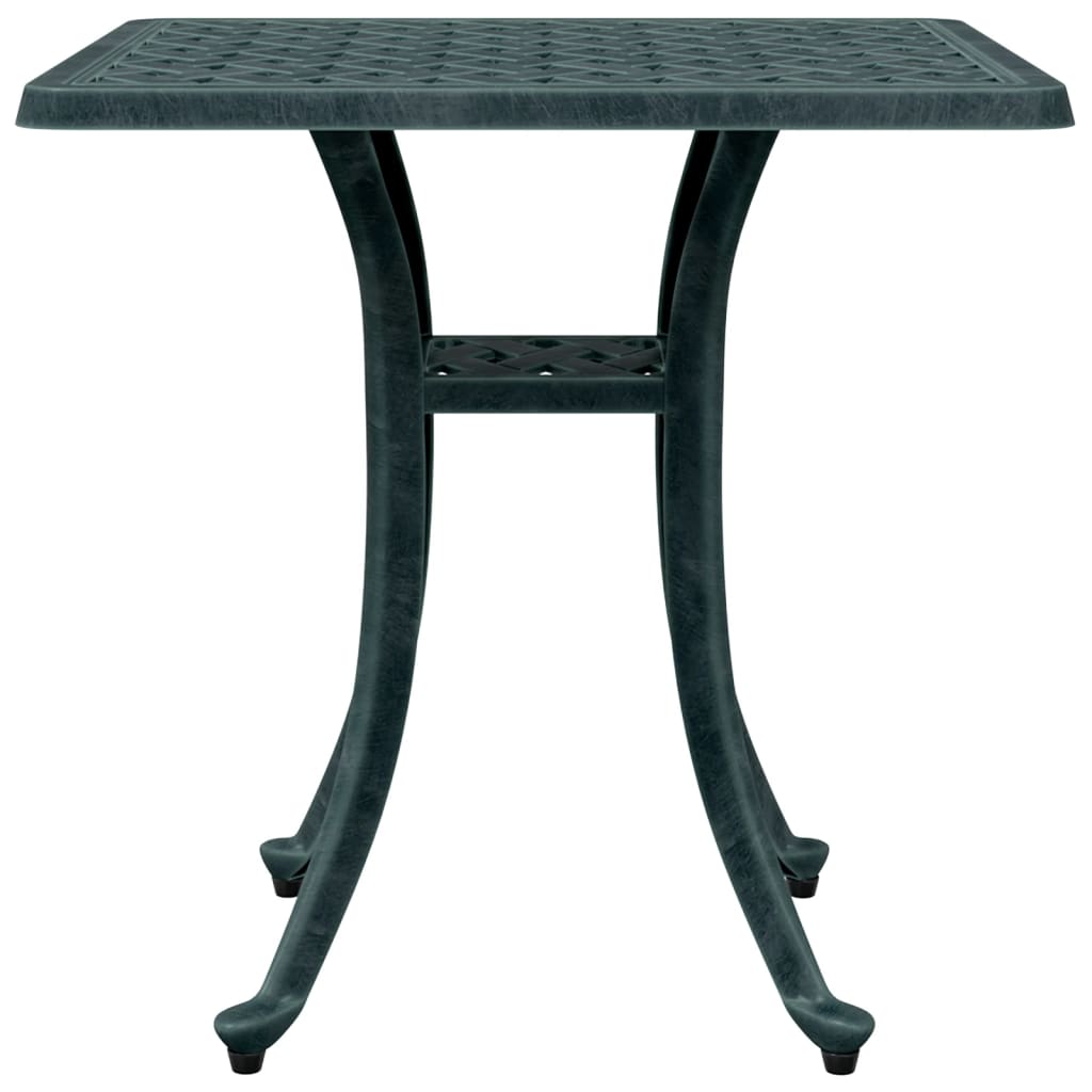 Hagebord grønn 53x53x53 cm støpt aluminium vidaXL