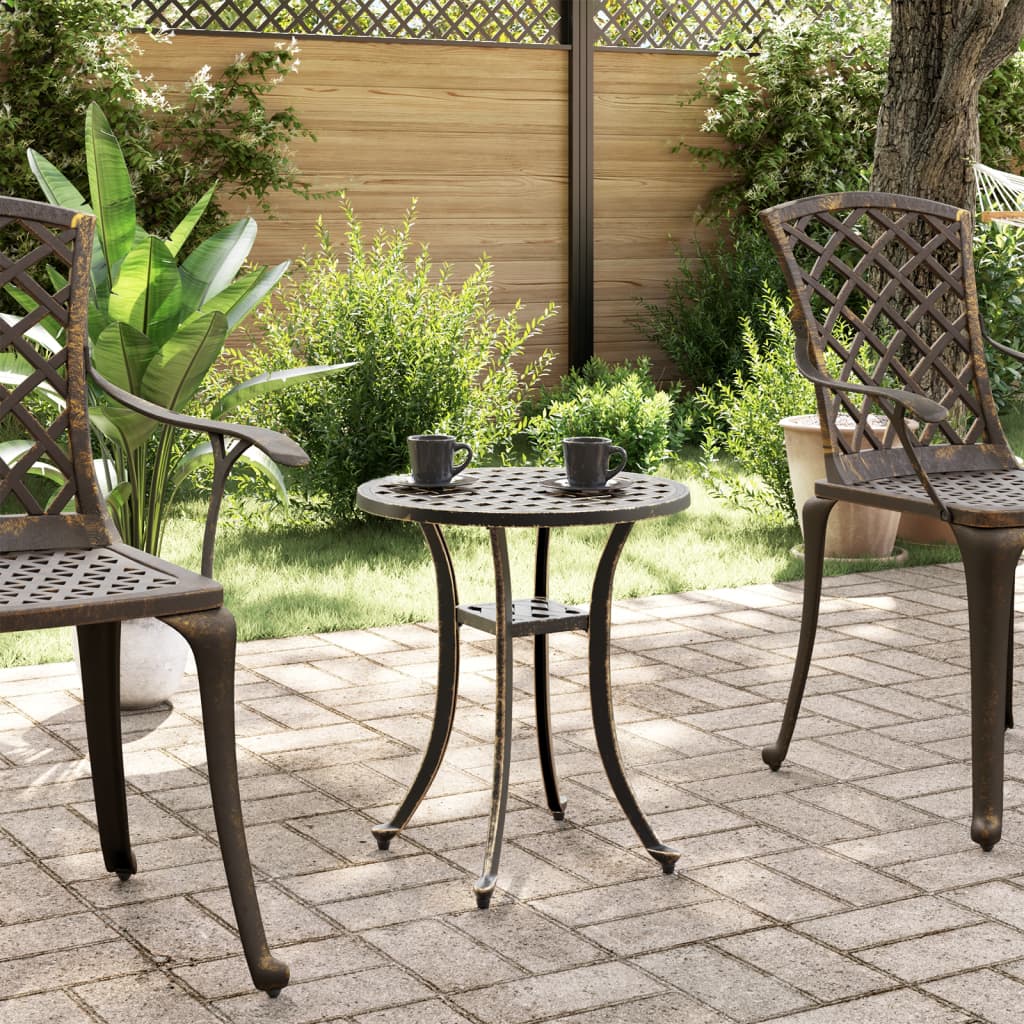 Hagebord bronse Ø48x53 cm støpt aluminium vidaXL