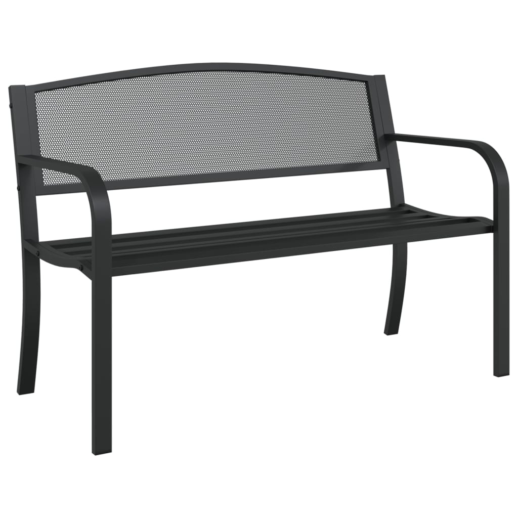 Hagebenk 119 cm svart stål vidaXL