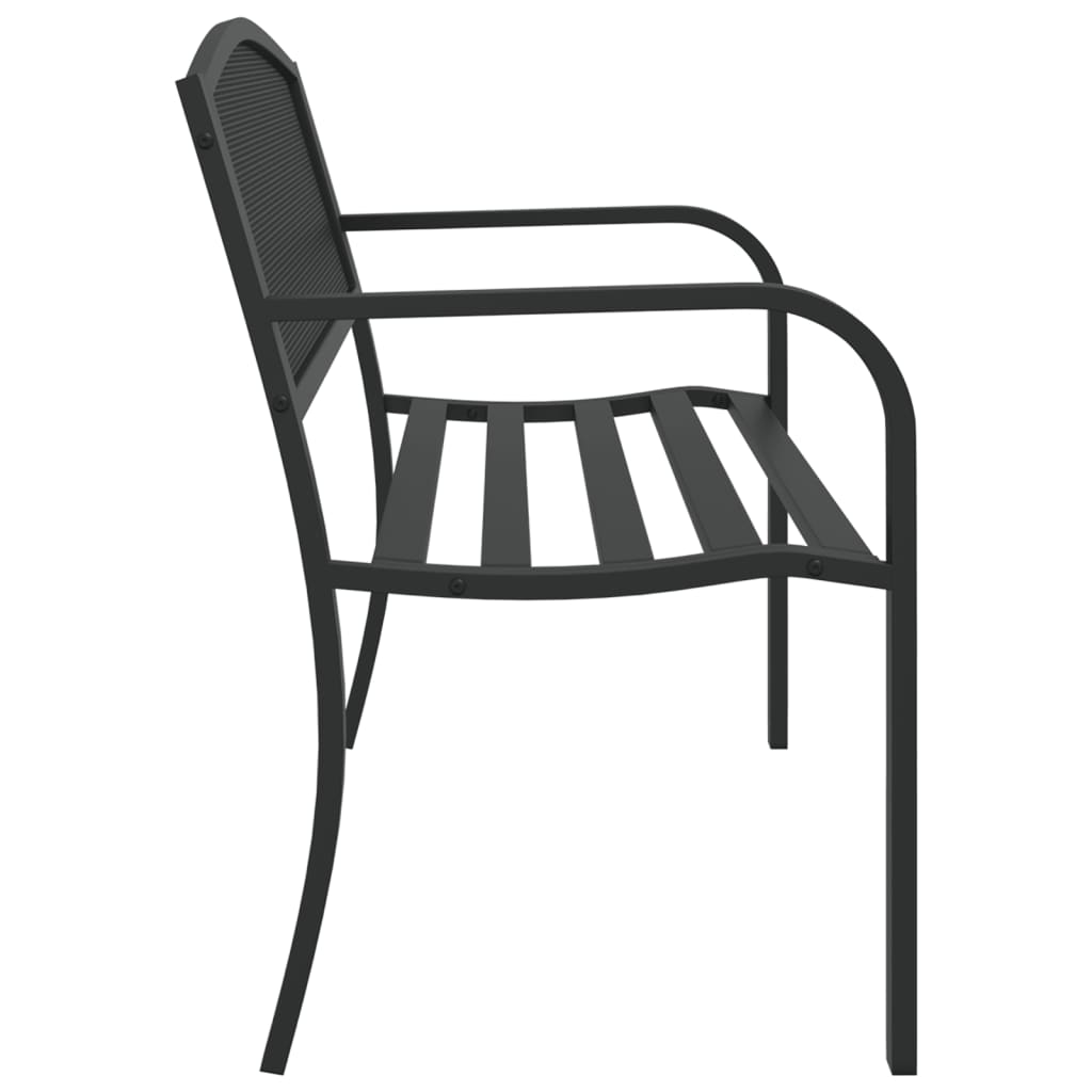 Hagebenk 119 cm svart stål vidaXL