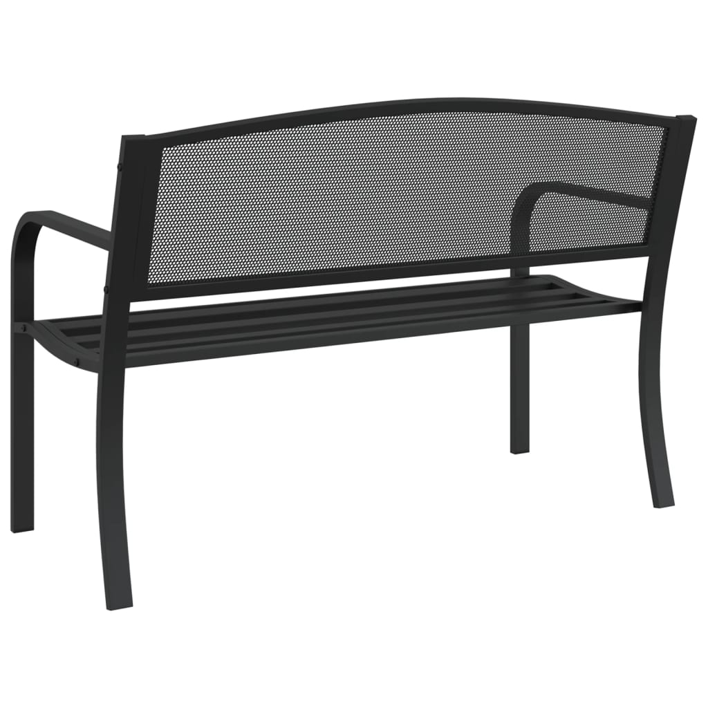 Hagebenk 119 cm svart stål vidaXL