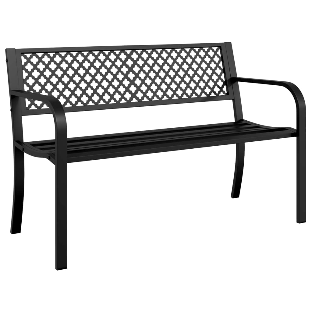 Hagebenk 119 cm svart stål vidaXL