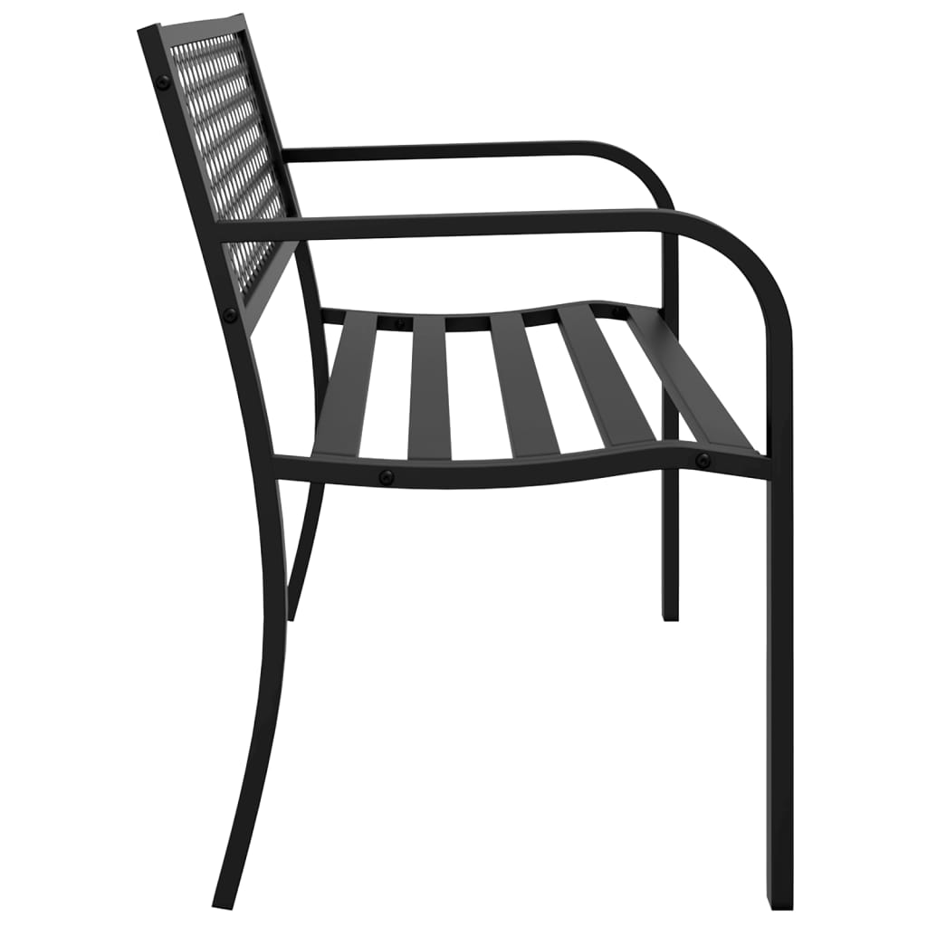 Hagebenk 119 cm svart stål vidaXL