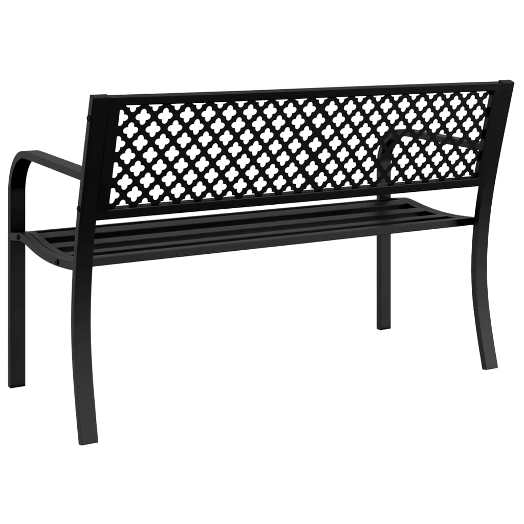 Hagebenk 119 cm svart stål vidaXL