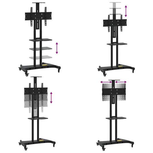 TV-stativ på hjul 32-70 tommers skjerm maks VESA 600x400mm 60kg