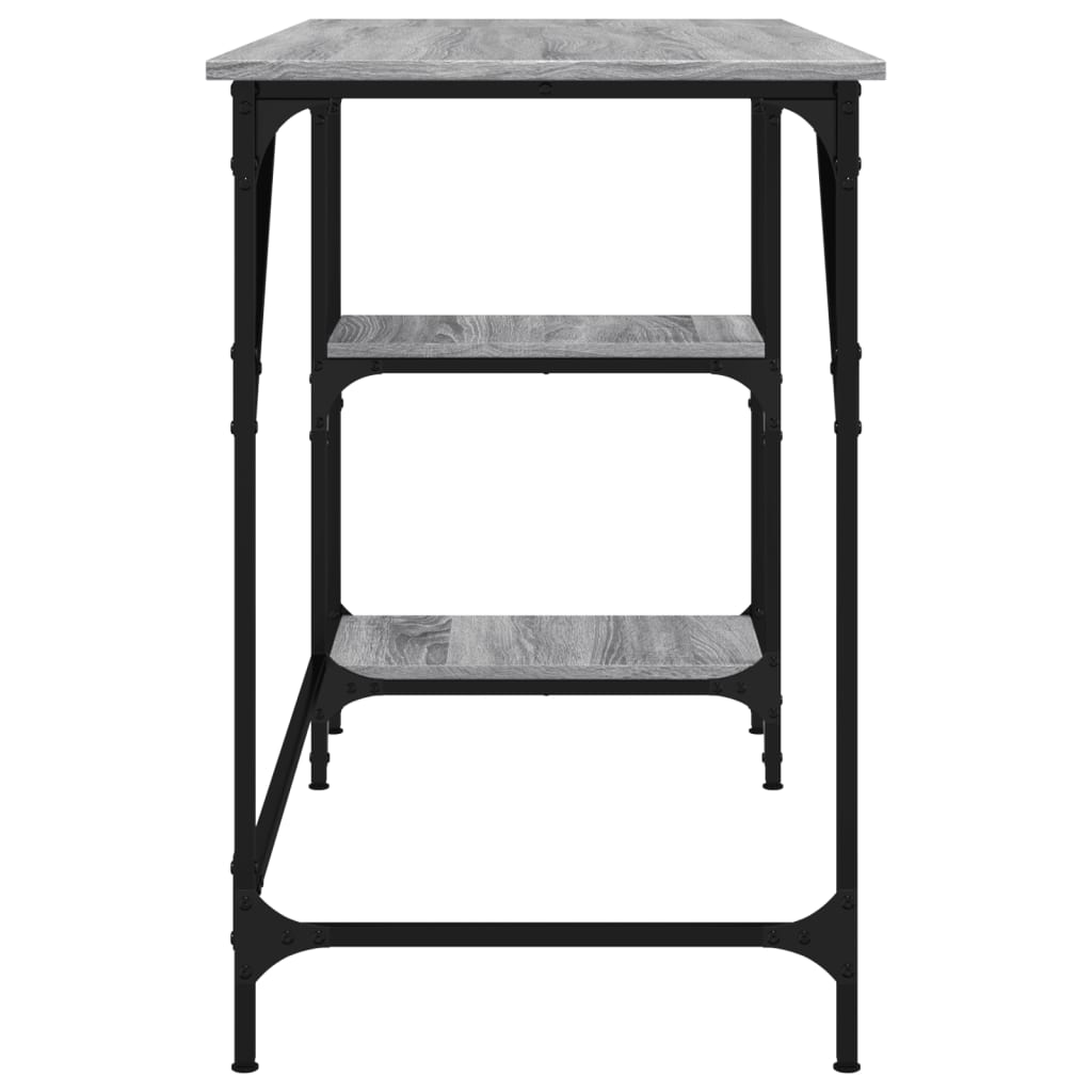 Skrivebord grå sonoma 120x50x75 cm metall og konstruert tre