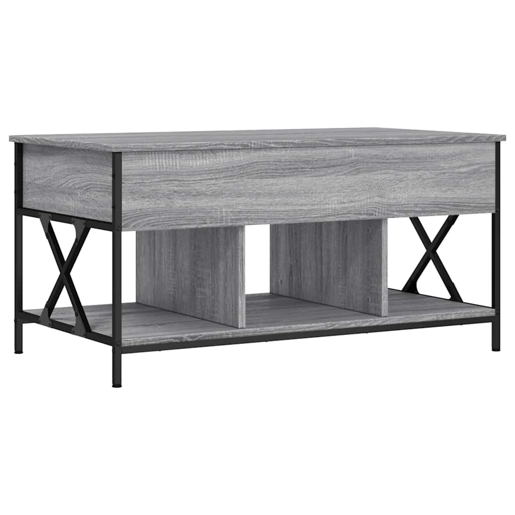 Salongbord grå sonoma 100x55x50 cm konstruert tre og metall