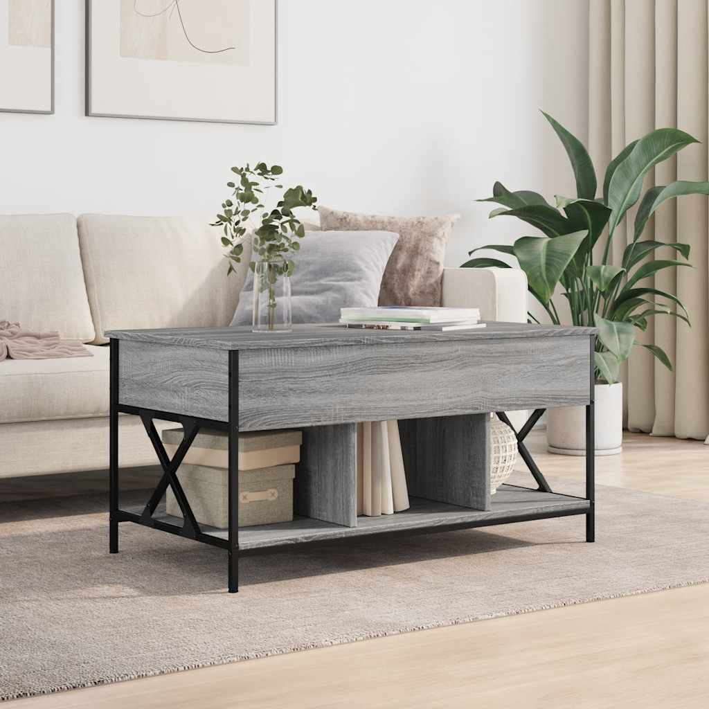 Salongbord grå sonoma 100x55x50 cm konstruert tre og metall