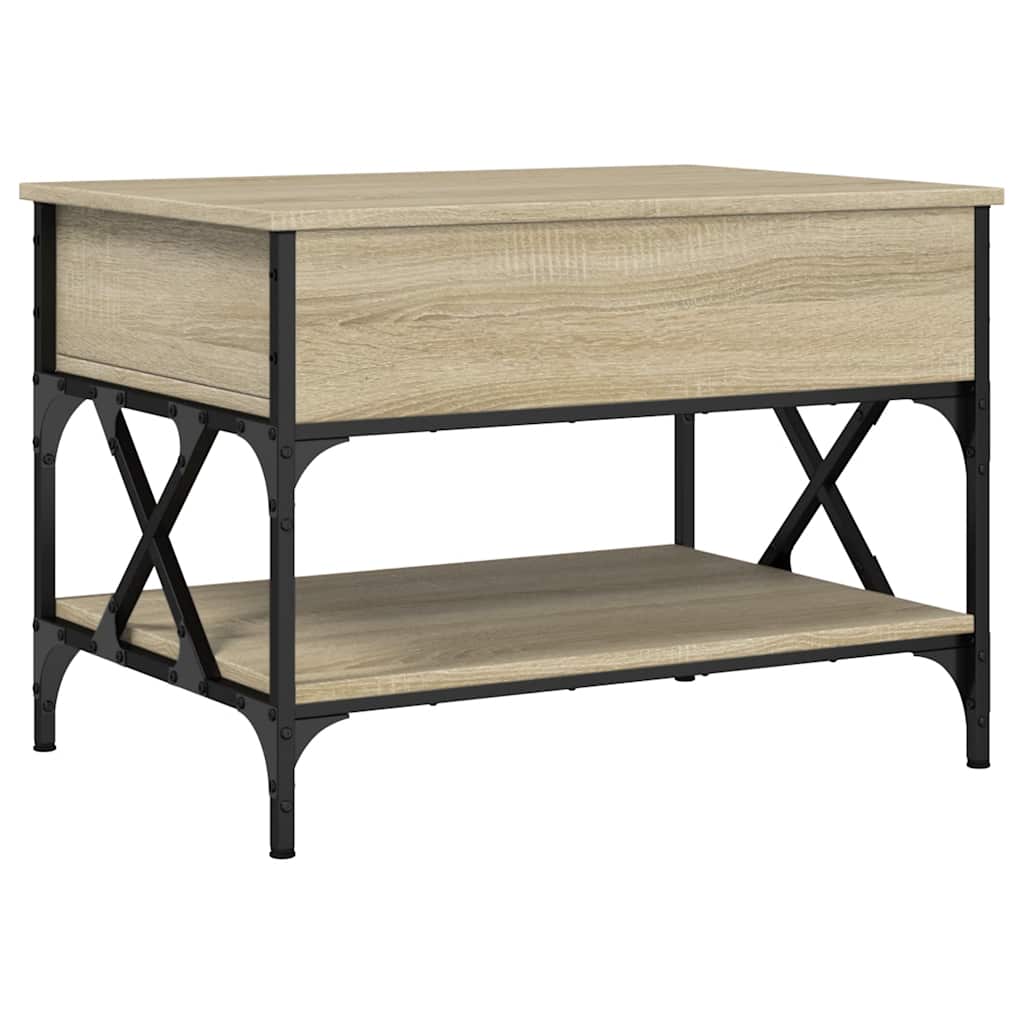 Salongbord sonoma eik 70x50x50 cm konstruert tre og metall