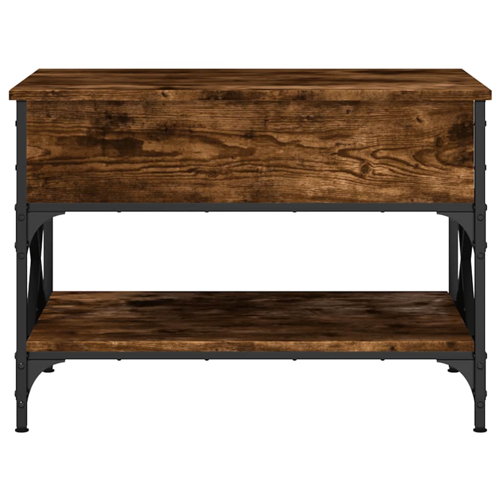 Salongbord røkt eik 70x50x50 cm konstruert tre og metall