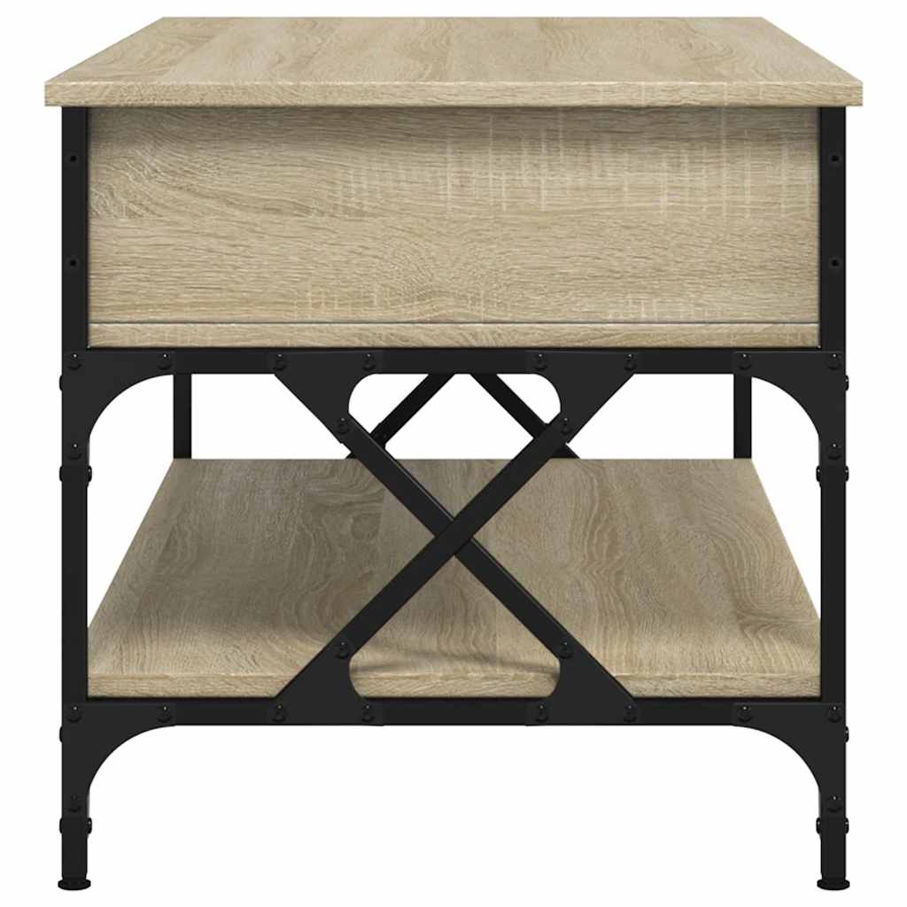 Salongbord sonoma eik 100x55x50 cm konstruert tre og metall