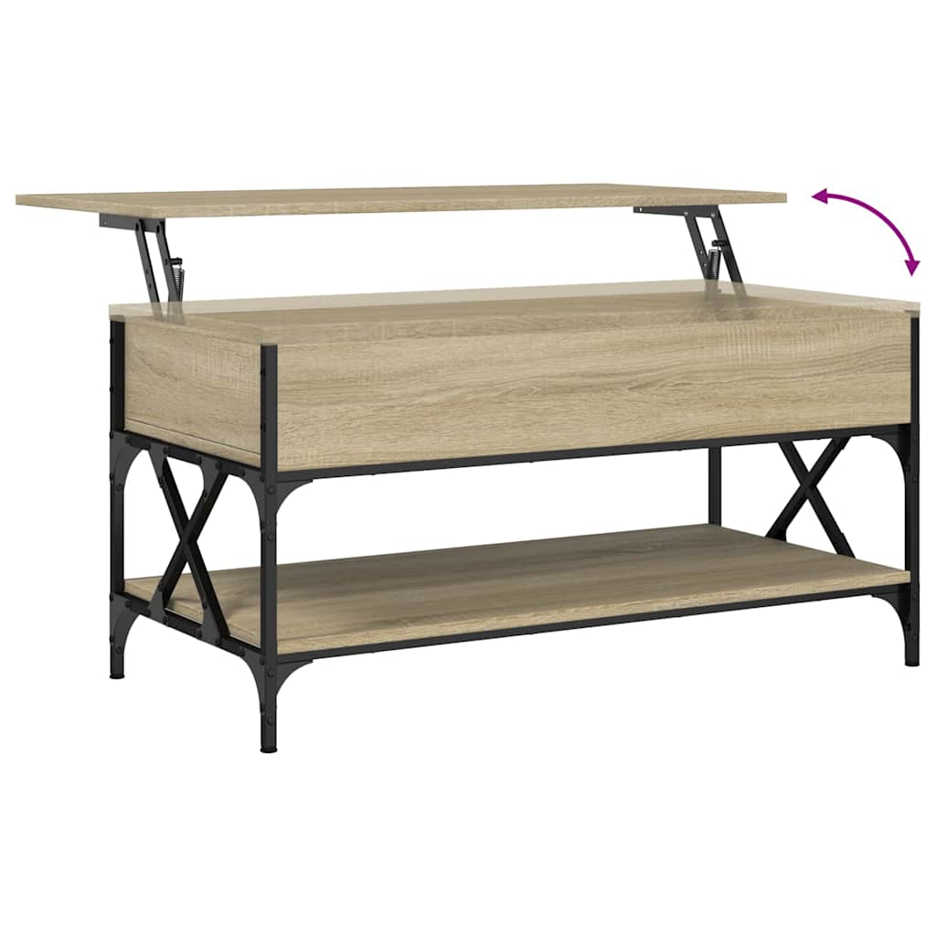 Salongbord sonoma eik 100x55x50 cm konstruert tre og metall