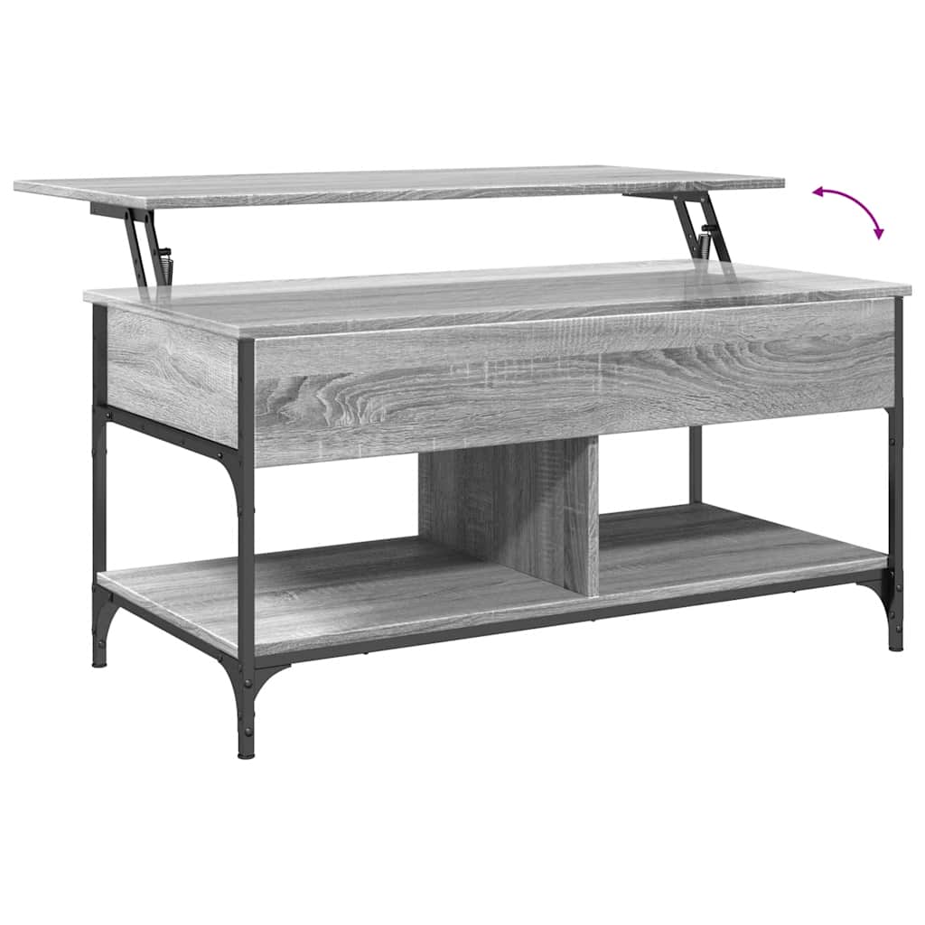 Salongbord grå sonoma 100x55x50 cm konstruert tre og metall vidaXL
