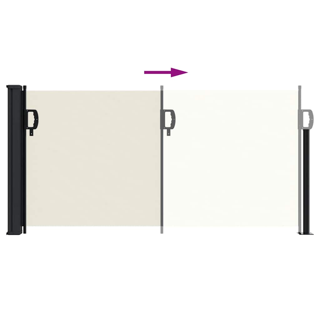 Uttrekkbar sidemarkise kremhvit 100x300 cm vidaXL
