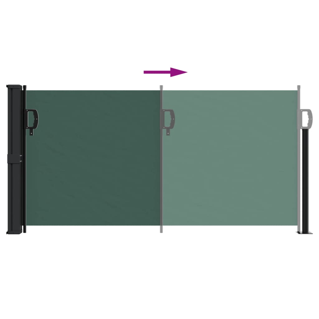 Uttrekkbar sidemarkise mørkegrønn 100x300 cm