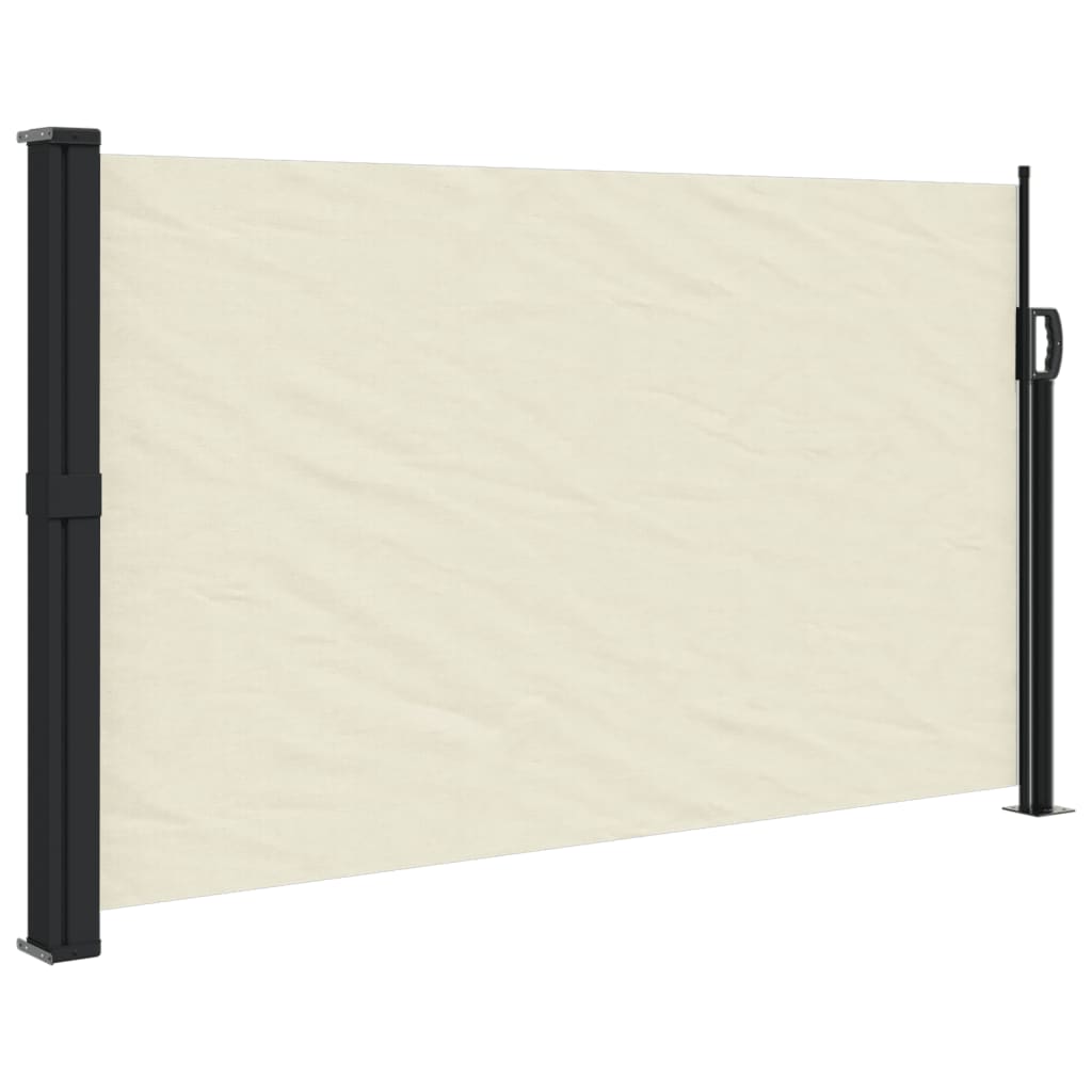 Uttrekkbar sidemarkise kremhvit 117x300 cm