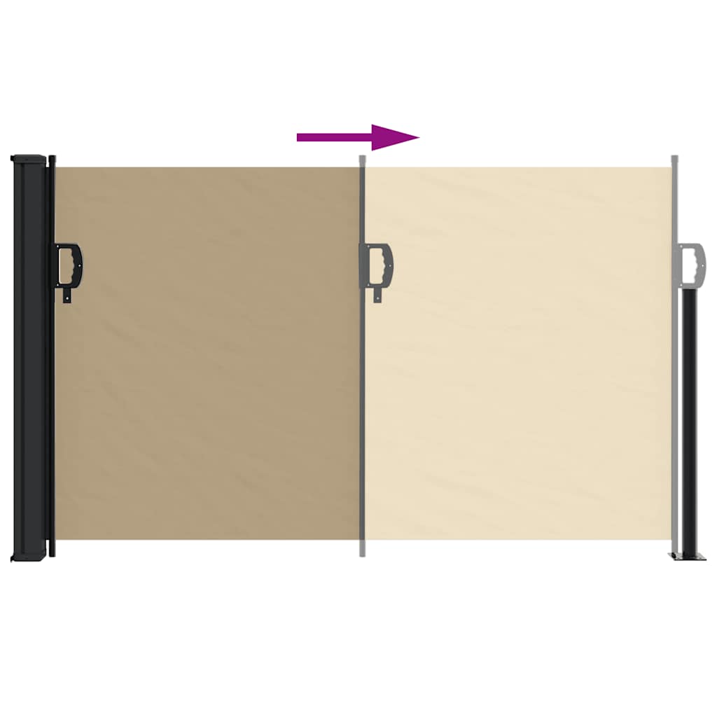 Uttrekkbar sidemarkise beige 117x300 cm vidaXL