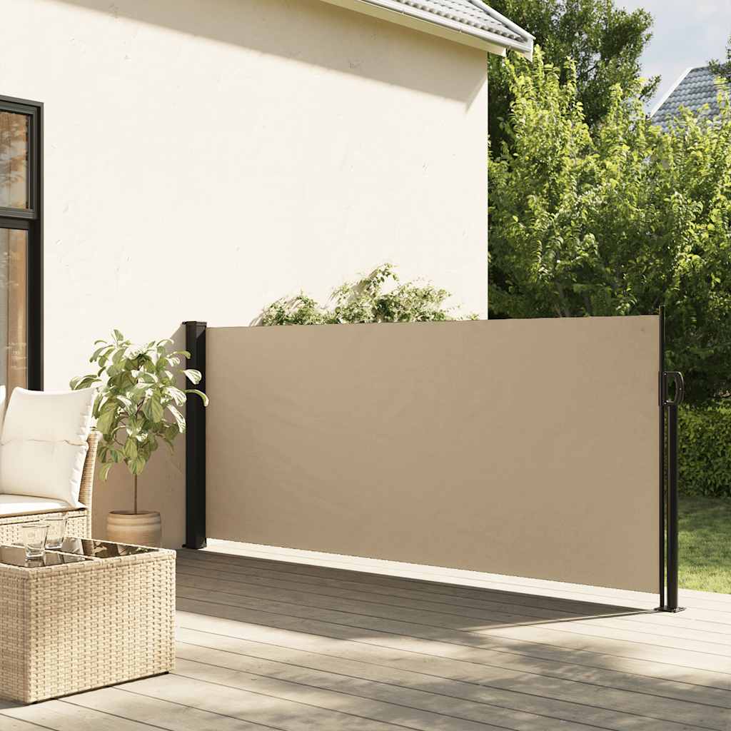 Uttrekkbar sidemarkise beige 117x300 cm vidaXL