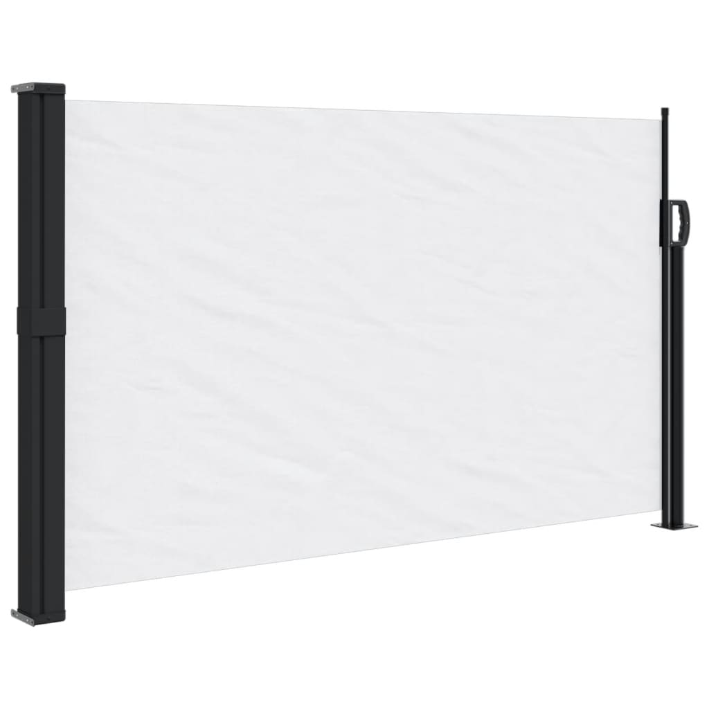 Uttrekkbar sidemarkise hvit 117x300 cm