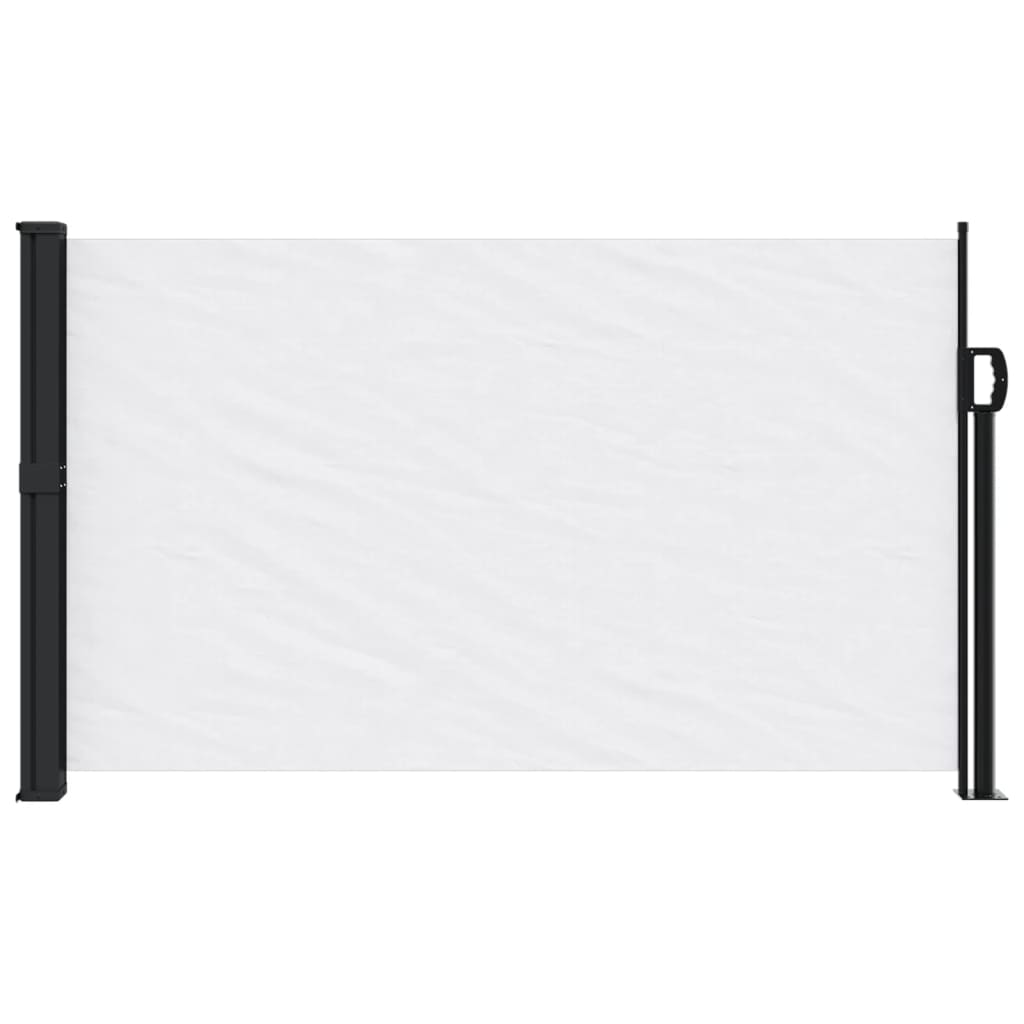 Uttrekkbar sidemarkise hvit 117x300 cm