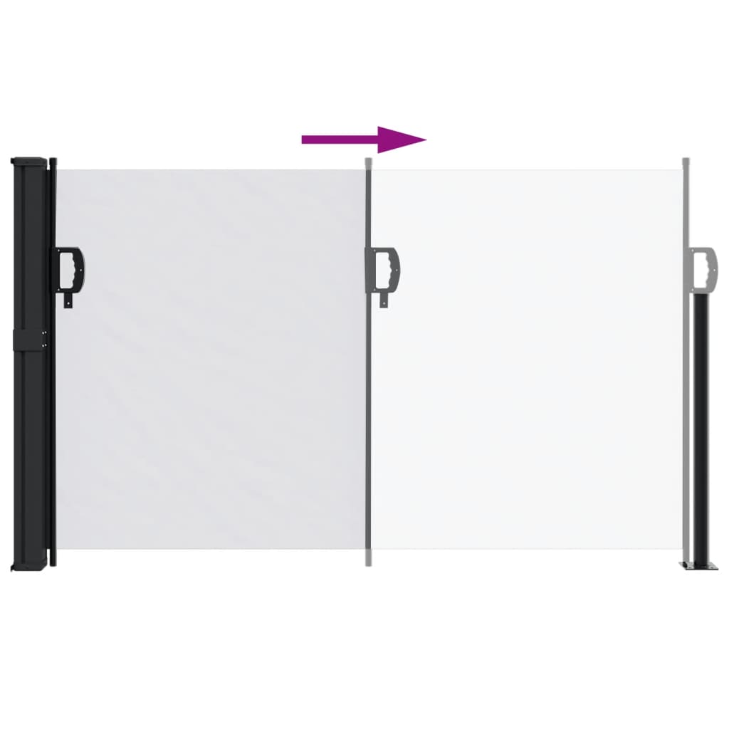 Uttrekkbar sidemarkise hvit 117x300 cm