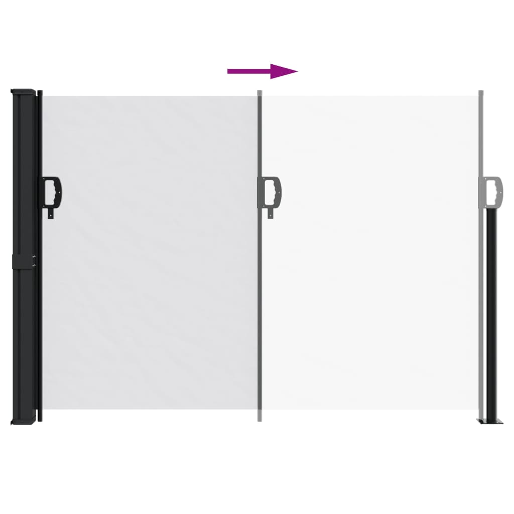 Uttrekkbar sidemarkise hvit 140x300 cm