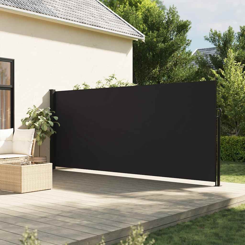 Uttrekkbar sidemarkise svart 160x300 cm