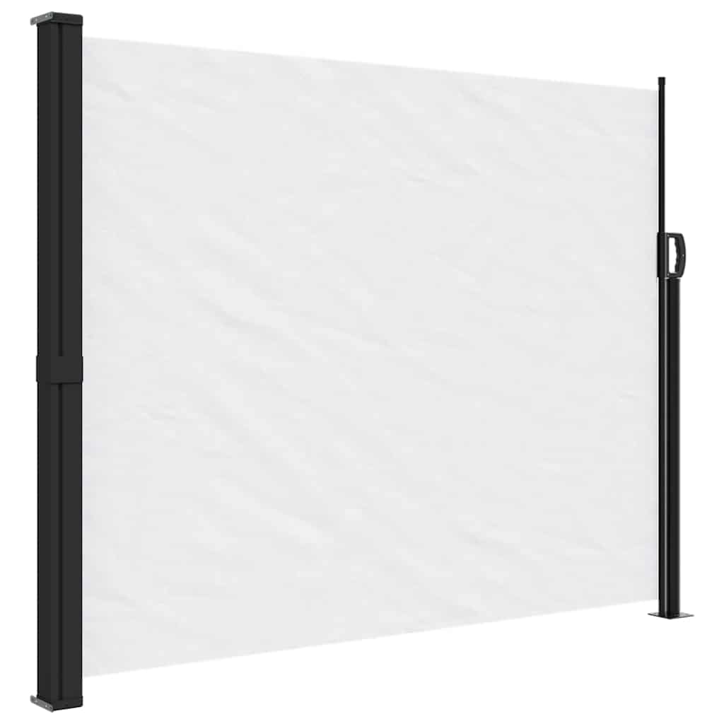 Uttrekkbar sidemarkise hvit 160x300 cm