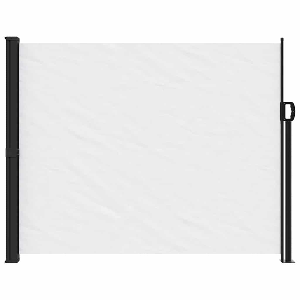 Uttrekkbar sidemarkise hvit 160x300 cm