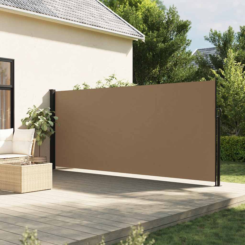 Uttrekkbar sidemarkise gråbrun 160x300 cm