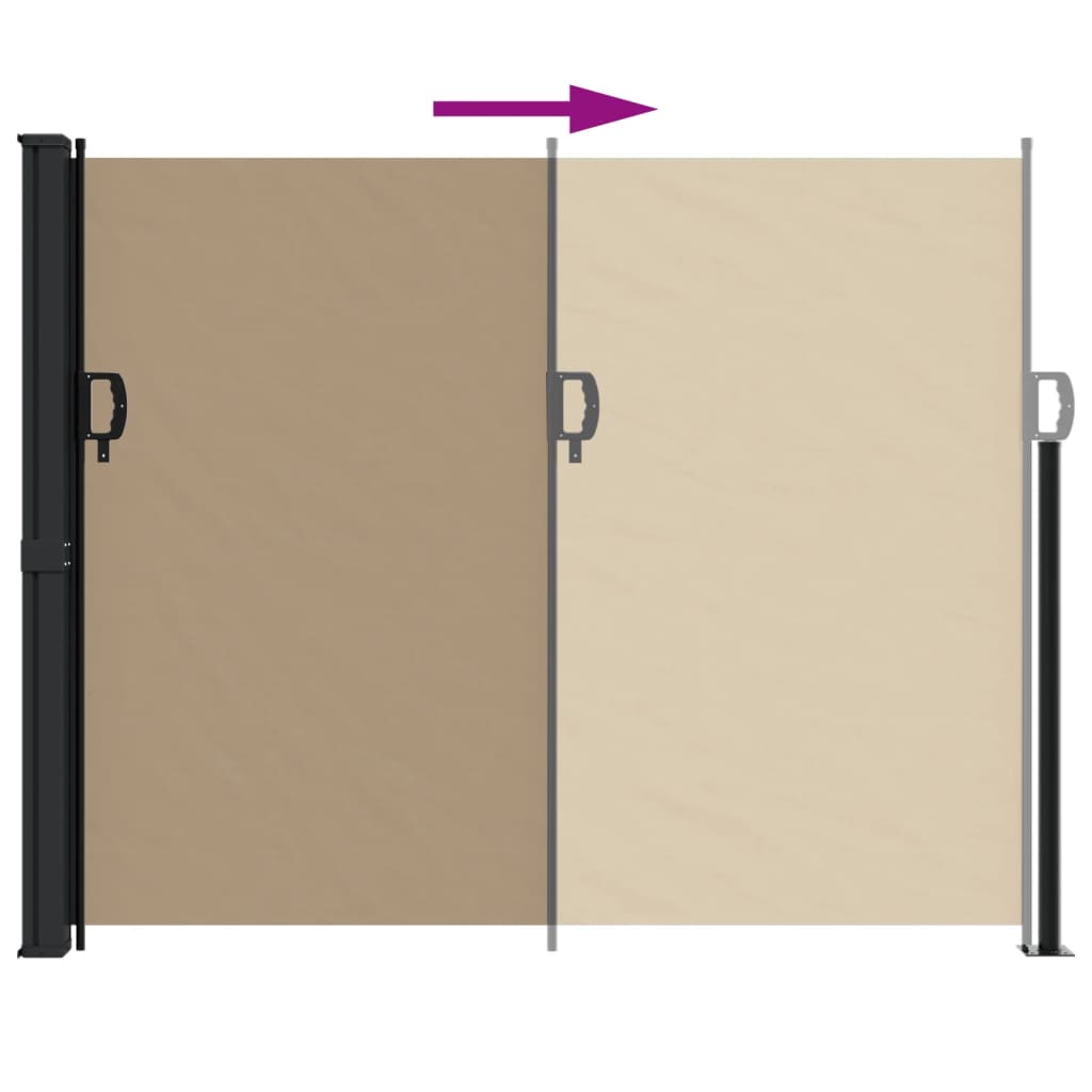 Uttrekkbar sidemarkise gråbrun 170x300 cm