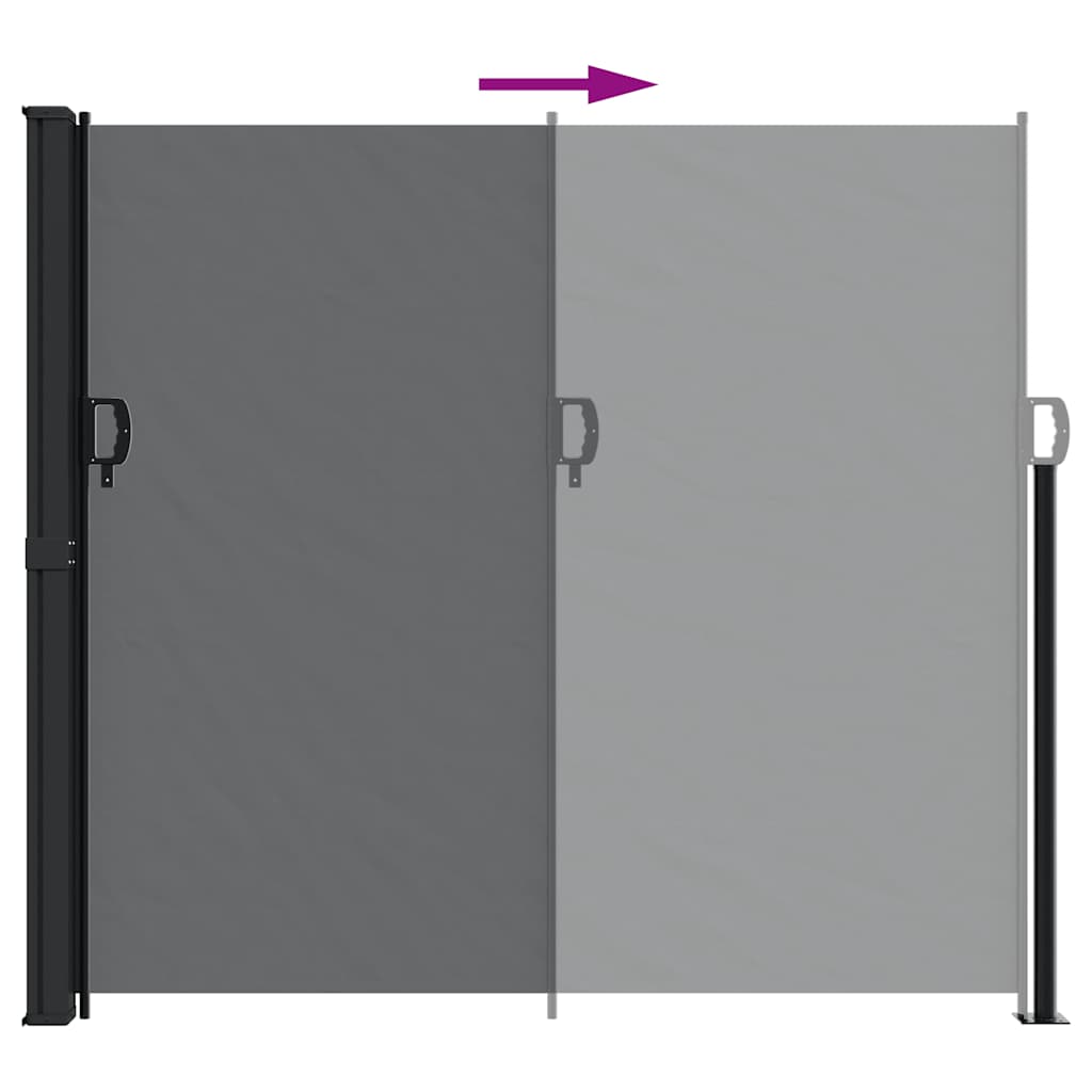 Uttrekkbar sidemarkise svart 180x300 cm