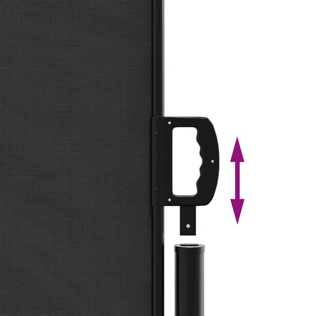 Uttrekkbar sidemarkise svart 180x300 cm