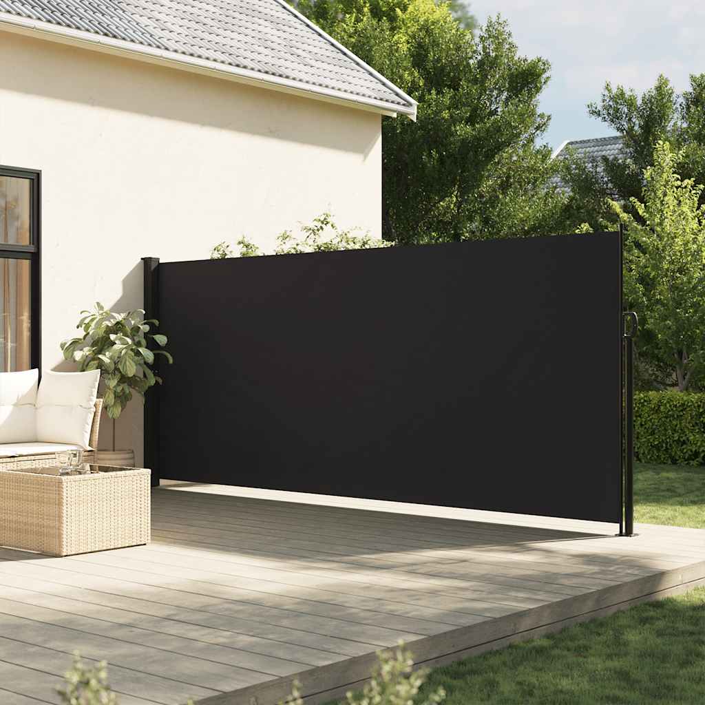 Uttrekkbar sidemarkise svart 180x300 cm