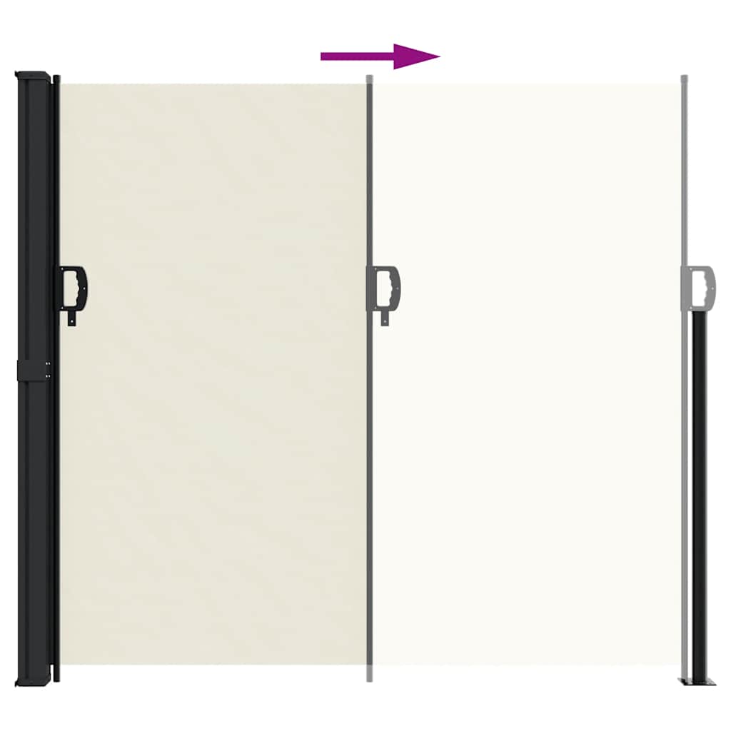 Uttrekkbar sidemarkise kremhvit 180x300 cm